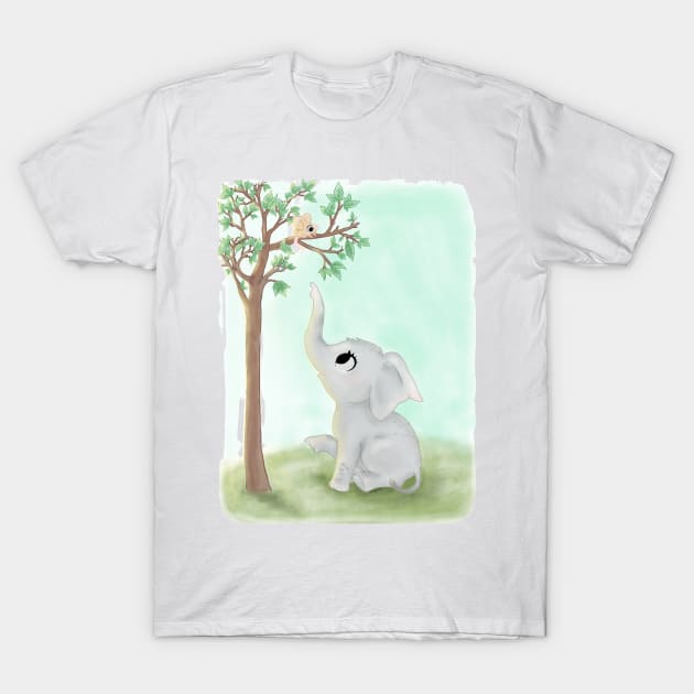 baby elephant and mouse T-Shirt by OddityArts